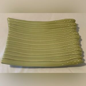 Vintage Crate & Barrel Glazed Ceramic Asparagus-Shaped Serving Platter
